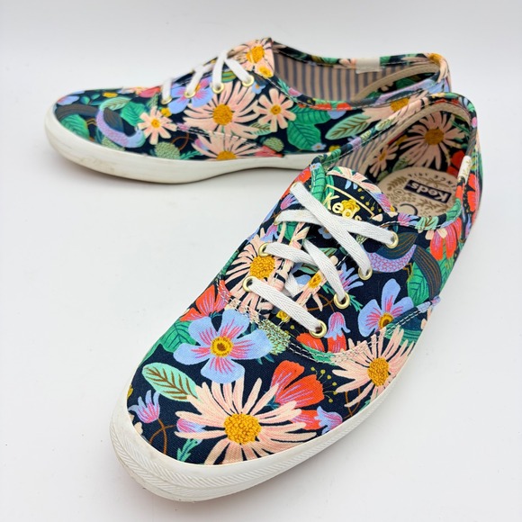 Keds Shoes - Keds x Rifle Paper Co Champion Dovecote Floral Sneakers Navy Multi 9.5 Canvas